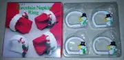 Napkin Rings Christmas Tree Porcelain Green Trees Gold Stars New decoration