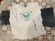 Pumpkin Patch (BNWT) - Long Sleeve Tee & Denim Cargo Flares - Sz 4