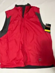 IZOD Mens Jacket Vest XL Reversible Blue Gray Polyester Lined Full Zip