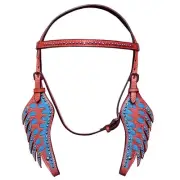 HILASON Western Horse Headstall Tack Genuine American Leather Mahogany