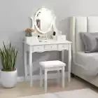 Vanity Desk Set Makeup Table Vanity Dresser Vanity Desk w/Lighted Mirror White