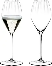 [RIEDEL] Performance Champagne Machine-Made Crystal Wine Glass, Clear – Preserves Bubbles & Highlights Aromas for Sparkling Wines – Elegant, Dishwasher Safe Design – 375 ml Capacity (Pack of 2)