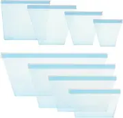 YOUNTHYE 8PCS Silicone Bags for Food Storage 8 Size Reusable Silicone Food Storage Bag Stand Up Silicone Zip Lock Bags Reusable Dishwasher Freezer Safe Food Storage Bags for Food Storage& Meal Prep