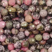 RHODONITE 12MM FACETED ROUND GEMSTONE BEADS AA++ PINK