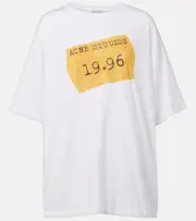 [Acne Studios] Acne Studios Logo cotton-blend jersey T-shirt UK 14 white