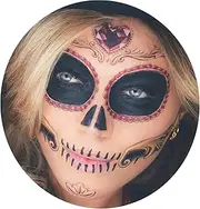 Tattoocrew 2 x Sugar Skull Halloween Face Temporary Tattoo, Dia de los Muertos