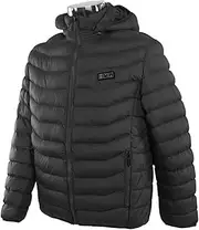 [SUNFECILI] 11 Areas Heated Jacket Outdoor USB Electric Heating Jackets Warm Sprots Thermal Coat Clothing Heatable Cotton Jacket for Men (L)
