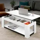 Coffee Table Top Shelf Lift Up Mechanical Hidden Storage Living Room Home Office