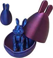 Easter 3D Egg Toy,3D Printed Fidget Toy Rabbit Flexible Joint Egg - Crystal Colorful Home Decor Articulated Easter Ornaments for