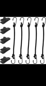 Bungee Cords with Hooks 8 Pack 12 Inch Bungee Cords Heavy Duty with Tarp Clips
