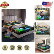 Soft Microfiber Full Size Dinosaur Bed Sheet Set - 4-Piece Toddler Bedding