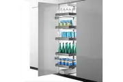 HIGOLD Shearer Space Pull Out Tower Pantry Unit with Soft Close - 600mm Cabinet - 1720 to 2020mm Adjustable Height - 5 Trays