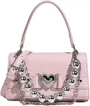[AOYONGOIT] Crossbody Bag Love Lock Chain Bag Female Bag Shoulder Bag/817(Pink)