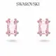 SWAROVSKI 施華洛世奇 Stilla 耳釘 枕形切割 粉紅色 鍍玫瑰金色調