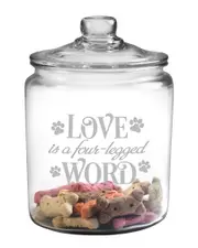 Susquehanna Glass 64oz Love Is a Four-Legged Word Half Gallon Jar & Lid