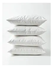 Royal Comfort Luxury Goose Feather And Down Pillow Set 4 Pack in White