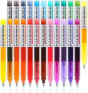 RIANCY 24Pieces Rolling Ball Pens 0.5 mm Japanese Pens Quick Drying Pens Fine Point Pens Liquid Ink Pen Smooth Writing Pens for Office Student Back to School supplies