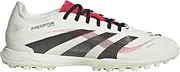 [adidas] Predator Pro Turf Soccer Shoes - Rubber Strikeskin Fins, HybridTouch Upper, Rubber Outsole, Sustainable Materials, Off White/Core Black/Pure Ruby, 7.5 Women/6.5 Men