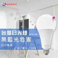 在飛比找蝦皮購物優惠-【台灣日光燈】E27 30W LED燈泡 白光 黃光 通過檢