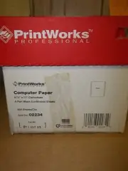 PrintWorks 4-Part Computer Paper 02234 9-1/2"x 11" Carbonless 800 Sheet/Carton