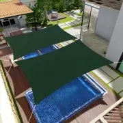 Green 2-15' Rectangle Sun Shade Sail Canopy UV Blocker Cover Patio Pool Outdoor
