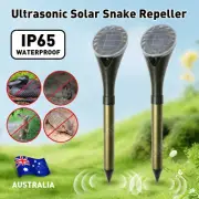 2PCS Ultrasonic Solar Snake Repeller Repellent Waterproof Frequency Garden hmoe