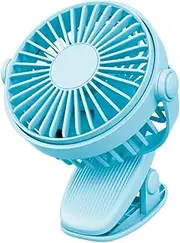 Generic Cart Fan Desk Fan Mini Portable Fan Handheld Rechargeable Fan Display Portable Fan Clip Booster Seat Handheld Fan Rechargeable Portable Mini Fan Personal Fan USB Buggy Plastic Blue