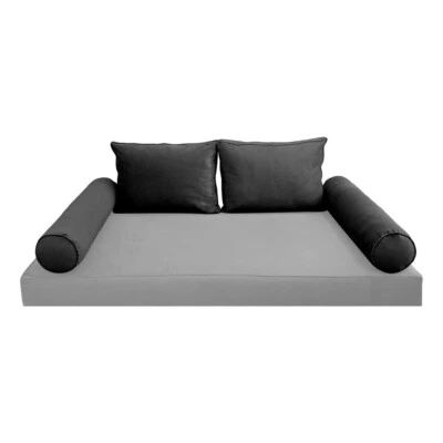 STYLE V1 Twin Velvet Pipe Trim Indoor Daybed Bolster Pillow |COVER ONLY| AD350
