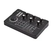 V80 Live Streaming Sound Card Audio Recording Professional Sound Card Mixer with DJ Mixer Voice Cha Black