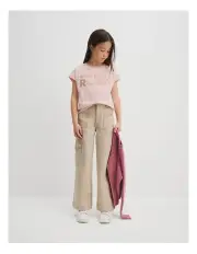 [Country Road] Organically Grown Cotton Sequin Logo T-shirt in Mineral Pink