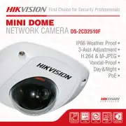 Hikvision DS-2CD2510F HD Mini Dome Network Surveillance Camera,1.3 MP, 4mm Lens