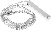 [CIMAXIC] Stainless Steel Diamond Necklace Necklaces for Men Couples Necklace Metal Neck Chains for Women Mens Necklace Chains Mens Necklaces Bar Necklaces Necklace Men Zircon Silver