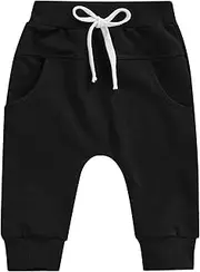 [Xeadoffubio] Newborn Baby Pants Toddler Boy Girl Drawstring Pants Baby Unisex Jogger Pants with Pockets Casual Unisex Baby Pants, Elastic Waist Checkerboard Fall Pants