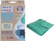 [White Magic] Eco Cloth Dust & Polish – Dual-Sided, Chemical-Free, Machine Washable, Non-Abrasive Microfiber for Dusting & Polishing Furniture, Electronics, Quick-Drying, Eco-Friendly – 32 x 32 cm