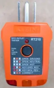 KLEIN TOOLS RT210 GFCI OUTLET TESTER 110-125V 50/60 HZ New