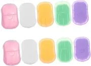 GALPADA 10 Boxes Disposable Soap Paper Hand Cleaner Fragrance Mini Soap Paper for School Travel Camping Hiking Foot and Hand Cares