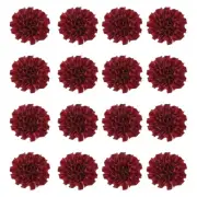 16 Pcs Ribbon Peony, 2 Inch Peony Artificial Fabric Flowers, Burgundy