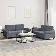 Generic 2 Piece Sofa Set with Cushions Dark Grey Velvet,3202211