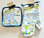 3 Piece Frozen Margarita Kitchen Décor Set - 2 Potholders and 1 Oven Mitt