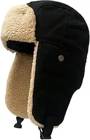 [Oshhni] Winter Bomber Hat Ski Caps Windproof Ear Flaps Cold Weather Thermal Warm Trooper Trapper Hat for Unisex Climbing Camping Snowboarding Skiing