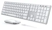 Wireless Bluetooth Keyboard and Mouse Combo (USB + Dual BT), Multi-Device Rec...