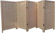Small Room Divider,Partitions and Freestanding,Diamond Weave Fiber Folding Screen,Room Separation Wall for Bedroom Office(5panels)