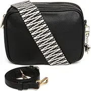 [Alice Wheeler] Camera Crossbody Soho Bag Double Zipped with 2 straps and bee attachment