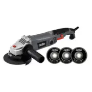 Ozito 125mm 5" Angle Grinder Kit Sure Grip Handle 3 Grinding Discs Included