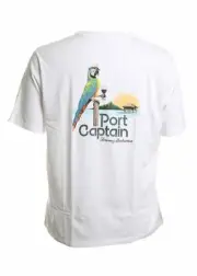 Tommy Bahama S Men's White Port Captain Short Sleeve Tee T-Shirt Drinking Bird