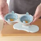 Microwave Eggs Poacher Cookware Double Cup Cooker Egg Boiler Steamer Maker Poach