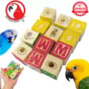 Bonka Bird Toys 2664 PK12 Wooden ABC Blocks Foot Talon Craft Part Parrot Toy