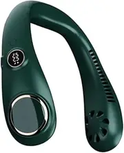 [Poemtian] Portable Neck Fan,Hands Free Bladeless Fan,Personal Wearable Neck Fan,USB Rechargeable Cooling Neckband for Personal Wearable Fan, Outdoor, Sports, Camping (Dark Green)