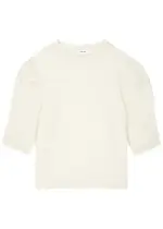 Frame Puff-sleeve Cashmere top - Cream - S (UK8-10 / S) S (UK8-10 / S)