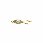 14K White or Yellow Gold 13mm Marquise Single Strand Fish Hook Pearl Clasp Bead
